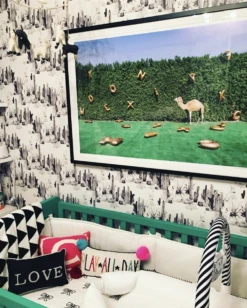 Desert Llama© Wallpaper In Black + White -Drop It Modern Sales 4 2