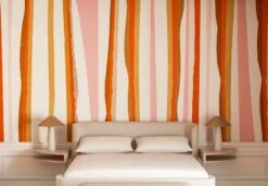 Longitude© Mural Wallpaper In Aperol -Drop It Modern Sales APEROL Render Finalcrop