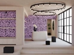 Appaloosa© Mural Wallpaper In Purple + Black -Drop It Modern Sales Appaloosa Purple Black Final