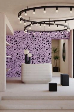 Appaloosa© Mural Wallpaper In Purple + Black -Drop It Modern Sales Appaloosa Purple Black FinalCROP