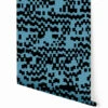 Pixel© Wallpaper In Aqua Net + Black
