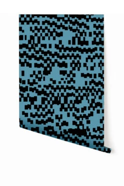 Pixel© Wallpaper In Aqua Net + Black