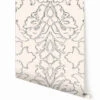 Western Damask© Wallpaper In Black + Cremé