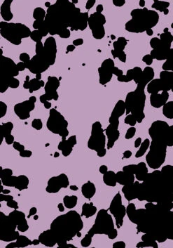 Bovine© Wallpaper In Purple + Black -Drop It Modern Sales BOVINE MURAL PURPLE BLACK