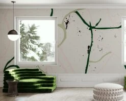 Playground© Mural Wallpaper In Olive -Drop It Modern Sales BP wallpaper Pink Olive 1 1