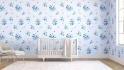 Bloom© Wallpaper In Bleu -Drop It Modern Sales Bloom Bleu