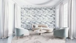 Camo© Wallpaper In Silver -Drop It Modern Sales Blue Camo 3USEweb