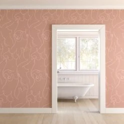 Bosom© Wallpaper In Terracotta -Drop It Modern Sales Bosom Terracotta Final