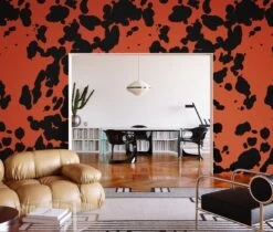 Bovine© Wallpaper In Brick + Black -Drop It Modern Sales Bovine Brick Black Final