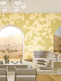 Bovine© Wallpaper In Daffodil -Drop It Modern Sales Bovine Daffodil Finalcrop