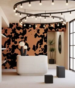 Bovine© Wallpaper In Chestnut -Drop It Modern Sales Bovine chestnut Final 2CROP1