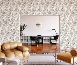 Branding Iron© Wallpaper In Black + Cremé -Drop It Modern Sales BrandingIron Black Creme Final