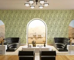 Branding Iron© Wallpaper In Stonecrop + Black -Drop It Modern Sales BrendingIron Stonecrop Black Final