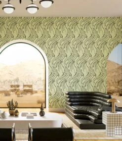 Branding Iron© Wallpaper In Stonecrop + Black -Drop It Modern Sales BrendingIron Stonecrop Black FinalCROP1