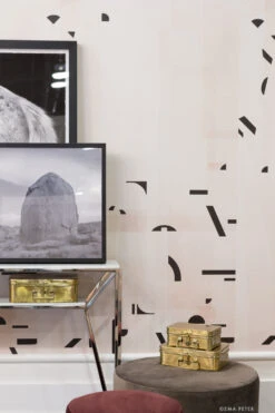 Shape Shifter© Mural Wallpaper In Cremé -Drop It Modern Sales C3A9348