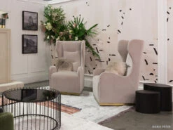 Shape Shifter© Mural Wallpaper In Cremé -Drop It Modern Sales C3A9384