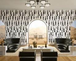 Corral© Wallpaper In Black + White -Drop It Modern Sales CORRAL Black White