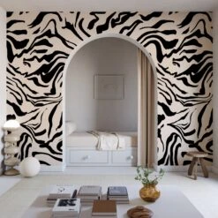 Primal© Mural Wallpaper In Pueblo + Black -Drop It Modern Sales CopyofPRIMAL PUEBLO BLACK Final
