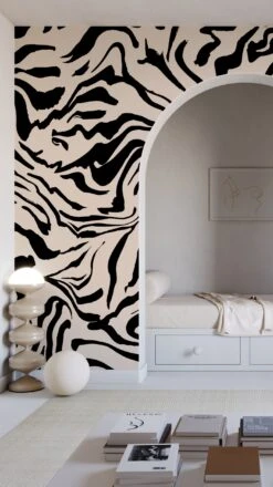 Primal© Mural Wallpaper In Pueblo + Black -Drop It Modern Sales CopyofPRIMAL PUEBLO BLACK FinalCROP