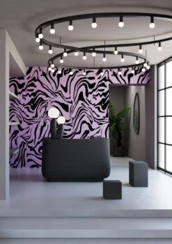 Primal© Mural Wallpaper In Purple + Black -Drop It Modern Sales CopyofPrimal Purple Black FinalCROP