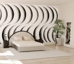 Coque© Wallpaper In Black + White -Drop It Modern Sales Coque Mural Black White rendering 2