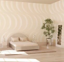 Coque© Wallpaper In Cremé -Drop It Modern Sales Coque Mural Creme rendering 2