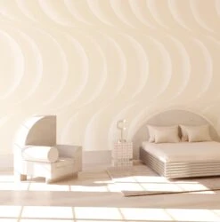 Coque© Wallpaper In Cremé -Drop It Modern Sales Coque Mural Creme rendering 3