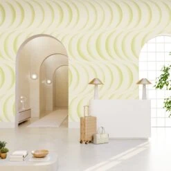Coque© Wallpaper In Kiwi -Drop It Modern Sales Coque Mural kiwi rendering 1