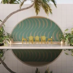 Coque© Wallpaper In Pool -Drop It Modern Sales Coque Mural pool rendering 1