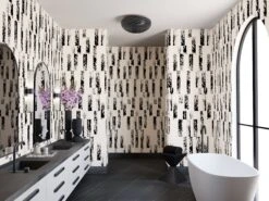 Corral© Wallpaper In Black + Cremé -Drop It Modern Sales Corral Blak creme Final 2