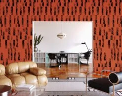Corral© Wallpaper In Brick + Black -Drop It Modern Sales Corral Brick Black Final