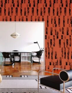 Corral© Wallpaper In Brick + Black -Drop It Modern Sales Corral Brick Black FinalCROP