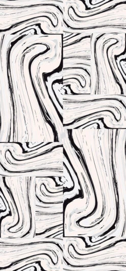 Crystalline© Wallpaper In Blush + Black + Grey -Drop It Modern Sales Crystalline Blush Black Grey