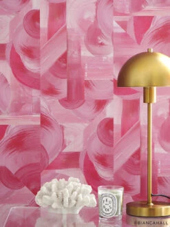 Block Party© Wallpaper In Fuchsia 13 Block Party© Wallpaper In Fuchsia -Drop It Modern Sales DIM Modern Art Petit Tight CoralCandleLampweb