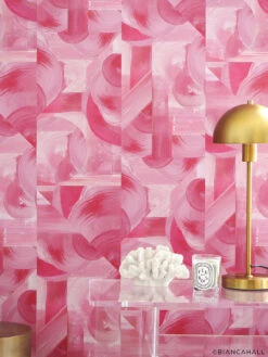Block Party© Wallpaper In Fuchsia 14 Block Party© Wallpaper In Fuchsia -Drop It Modern Sales DIM Modern Art Petit Wide CoralCandleLampweb
