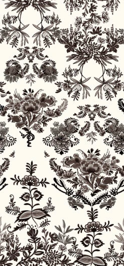 Delft© Mural Wallpaper In Black -Drop It Modern Sales Delft Black