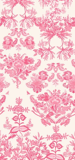 Delft© Mural Wallpaper In Magenta -Drop It Modern Sales Delft Magenta
