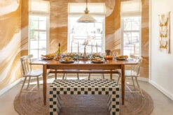 Modern Art© Mural Wallpaper In Mustard -Drop It Modern Sales Diana Lake Interiors Yucca Valley House 34