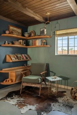 Rock Steady© Mural Wallpaper In Verde -Drop It Modern Sales Diana Lake Interiors Yucca Valley House 4