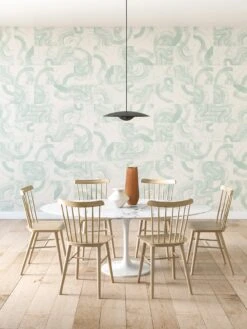 Sediment #3© Wallpaper In Mint -Drop It Modern Sales Dining scene MINT instagram