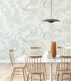 Sediment #3© Wallpaper In Mint -Drop It Modern Sales Dining scene MINT instagram2