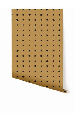 Dotted Line© Wallpaper In Mustard