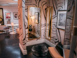 Crystalline© Wallpaper In Blush + Black + Grey -Drop It Modern Sales EVAN3218web