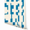Mainframe© Wallpaper In Electric Blue + Cremé