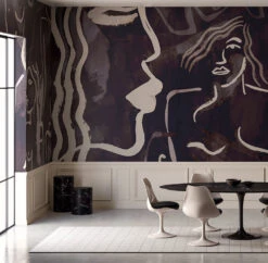 Famke© Mural Wallpaper In Charcoal -Drop It Modern Sales Famke Black USEwebcrop