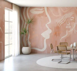 Famke© Mural Wallpaper In Terracotta -Drop It Modern Sales Famke TC updatedwebcrop