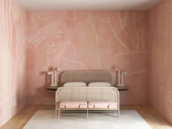 Famke© Mural Wallpaper In Rose Pink -Drop It Modern Sales Famke blush updated 2web