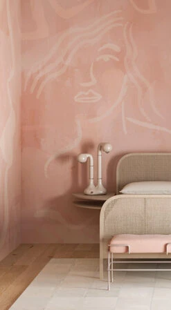 Famke© Mural Wallpaper In Rose Pink -Drop It Modern Sales Famke blush updated 2webcrop