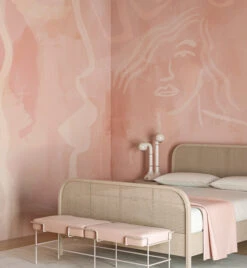 Famke© Mural Wallpaper In Rose Pink -Drop It Modern Sales Famke blush updatedwebcrop