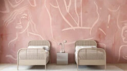 Famke© Mural Wallpaper In Mauve -Drop It Modern Sales Famke mauve updated1web